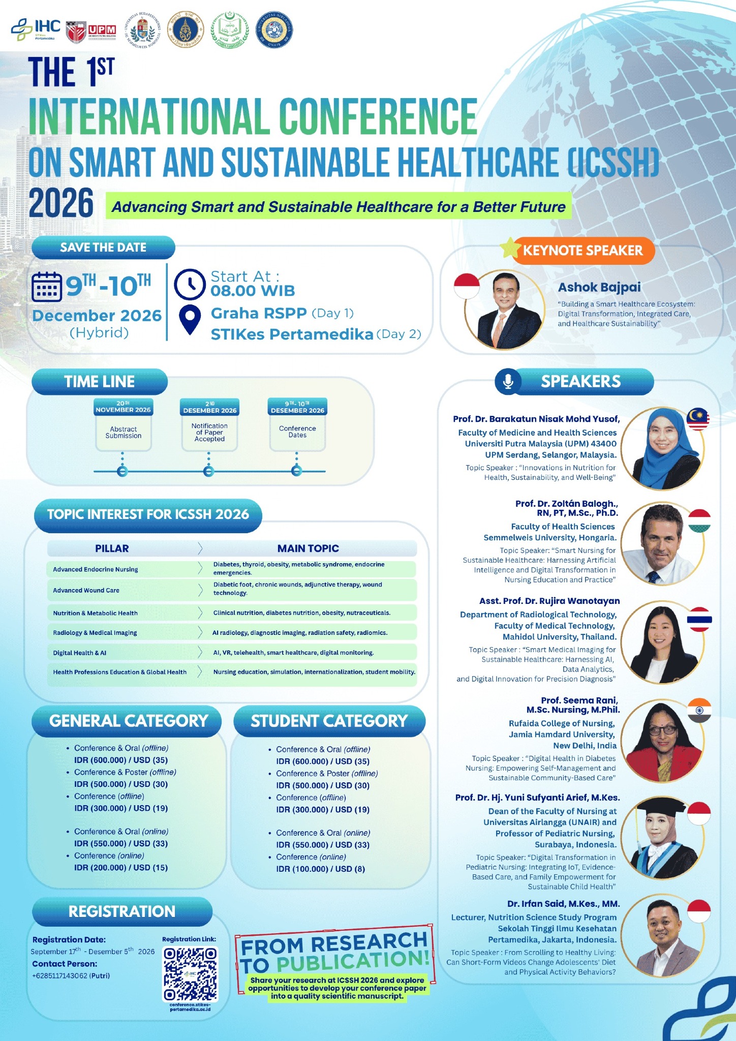 The 1st International Conference on Smart and Sustainable Healthcare (ICSSH 2026)